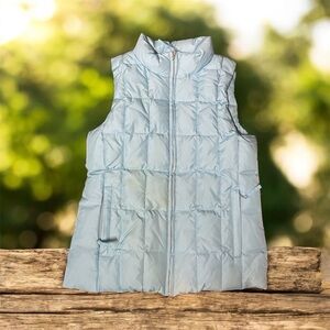 Gap Down Puffer Vest Zip Front Zip Pockets Blue Size Small